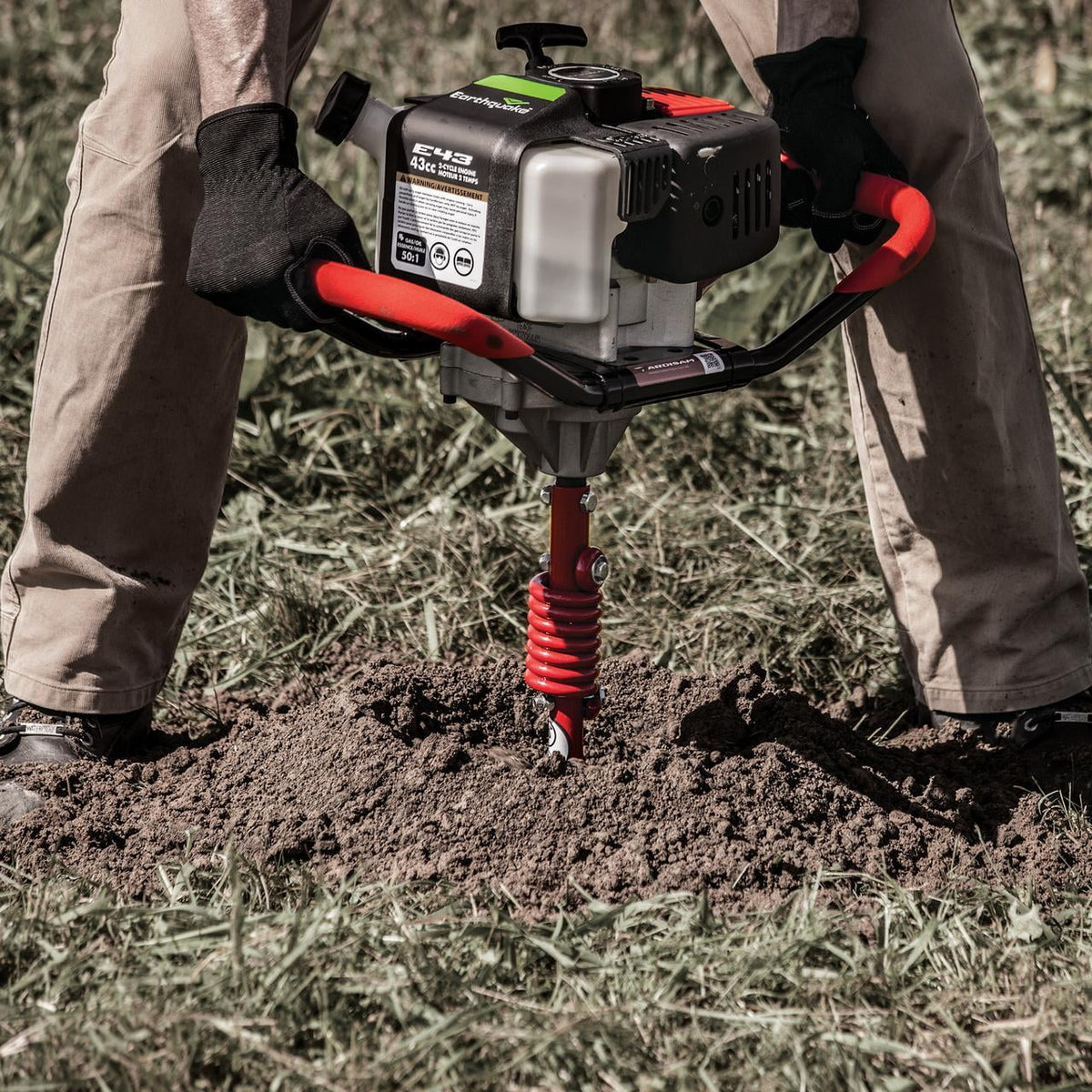Earthquake E43™ 1-Person Earth Auger Powerhead With 8 Inch Auger Bit, 43cc 2-Cycle Viper Engine, 35064