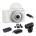 Sony Zv-1F Vlog Camera (White) With Vlogger Shotgun Microphone and Accessories