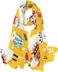 Hyjoy Lovely Llamas Flowers And Cacti Long Silk Neck Scarf Lightweight Shawl Wrap Scarves for Women Girls