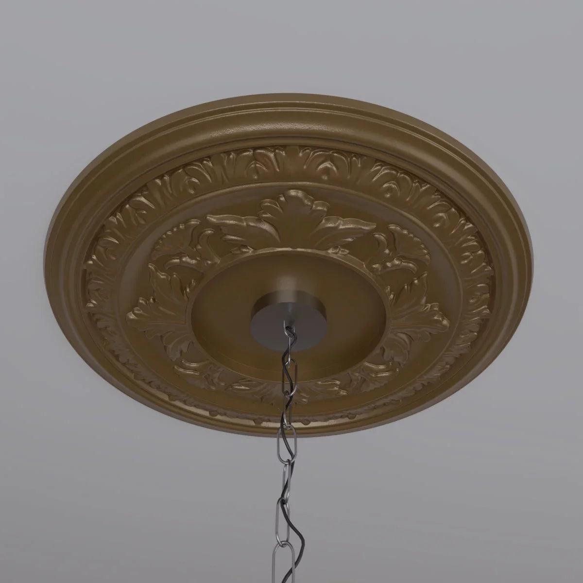 Ekena Millwork 22"OD x 3 1/2"ID x 1"P Baltimore Thermoformed PVC Ceiling Medallion (Fits Canopies up to 7 3/4"), Metallic Gold Rush