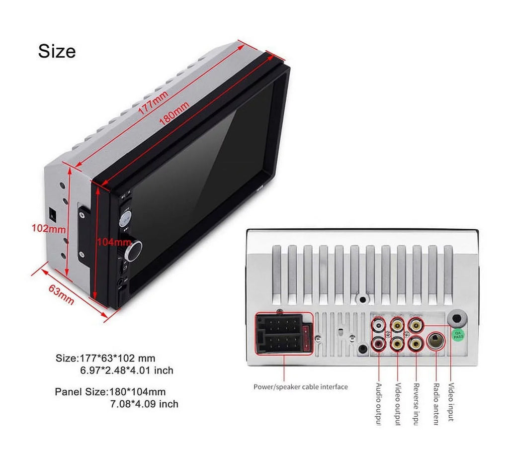 Polarlander Double Din Car Stereo Car Audio 7-inch HD Touch Screen Car radio Player Bluetooth with Multimedia SD USB FM AUX MP5/4/3 Mirror Link Function