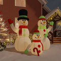 Aibecy Inflatable Snowman Family with LEDs 12 ft