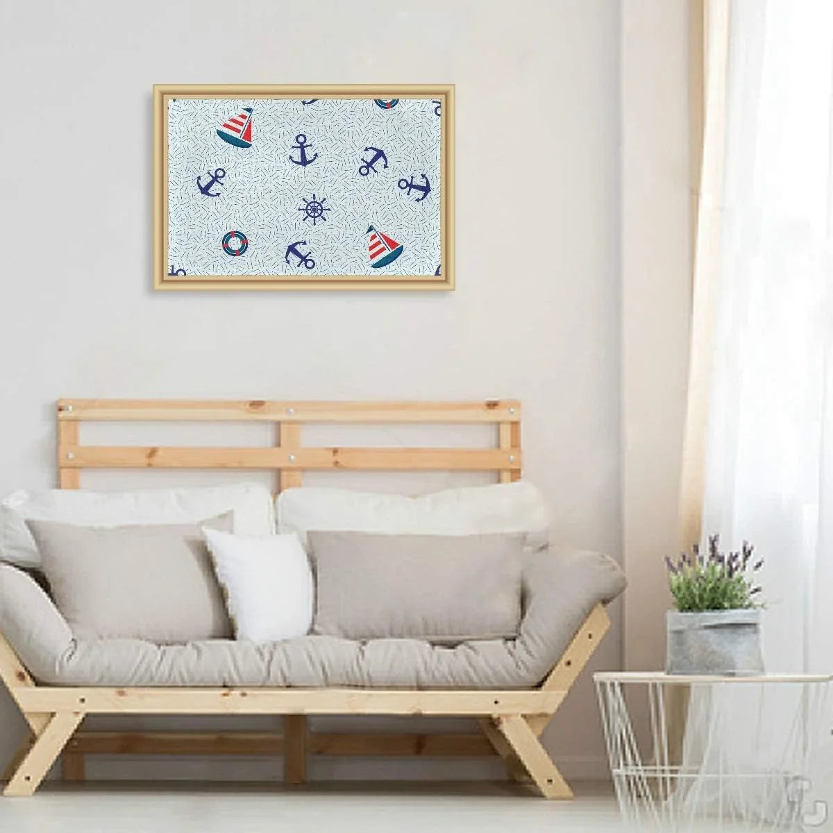 Wellsay Nautical Sailboat Anchor Steering Wheel and Lifebuoy Marine Sea Theme Decoration Jigsaw Puzzles 500 Pieces Puzzle for Adults Kids DIY Gift