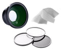 Canon VIXIA HF R800 High Definition Super Wide Angle Lens w/ Macro + 43mm 3 Piece Filter Kit + Stepping Ring 43-58 + Nw Direct Micro Fiber Cleaning Cloth