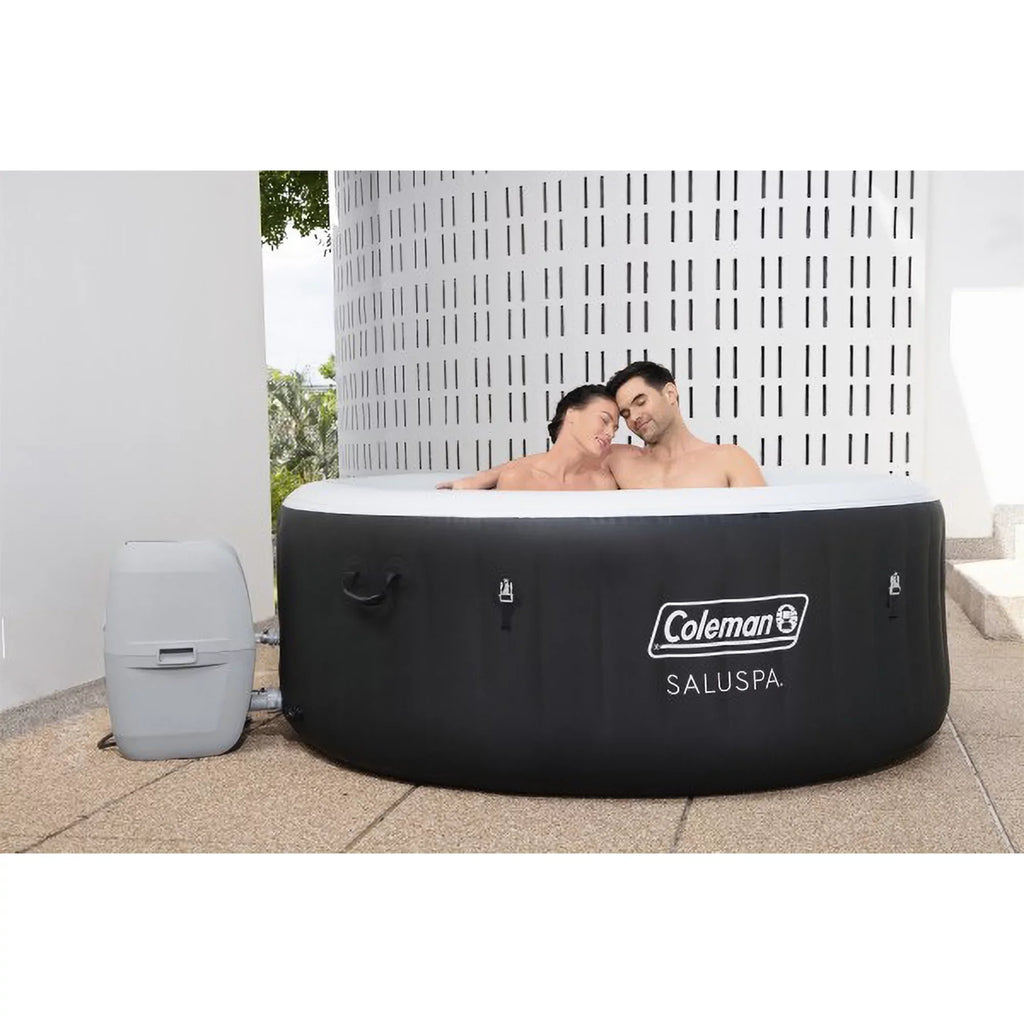 Coleman SaluSpa 4 Person Inflatable Hot Tub Spa with 12 Filter Cartridges