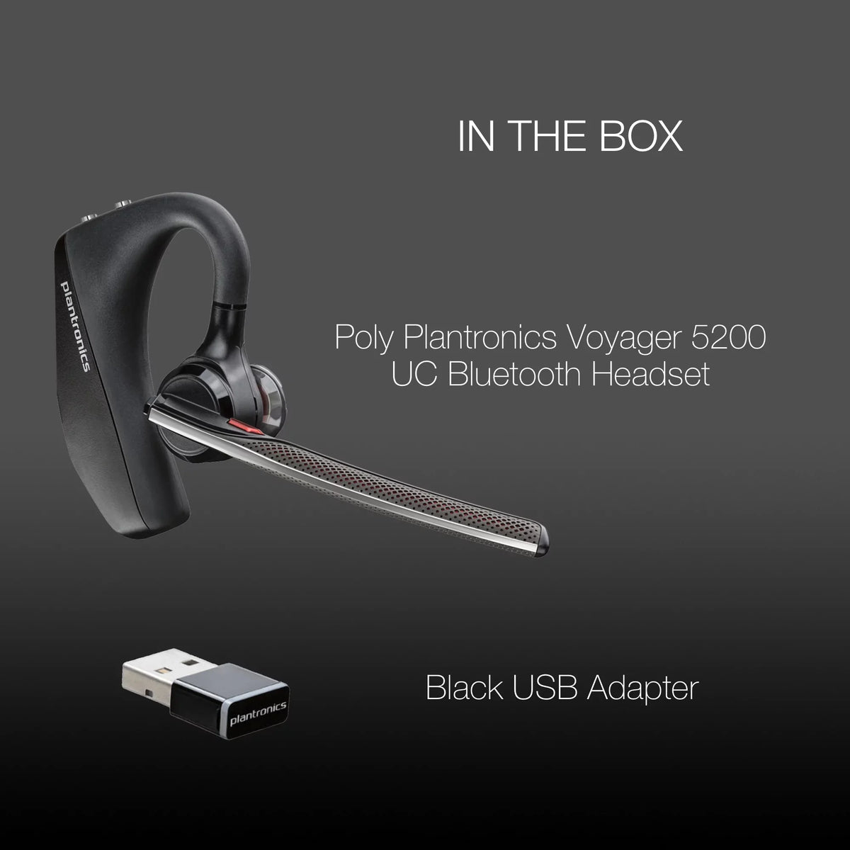 Plantronics Voyager 5200-UC Bluetooth Headset - 206110-01 - Compatible with Smartphones, PC, MaC, Softphones, Tablets
