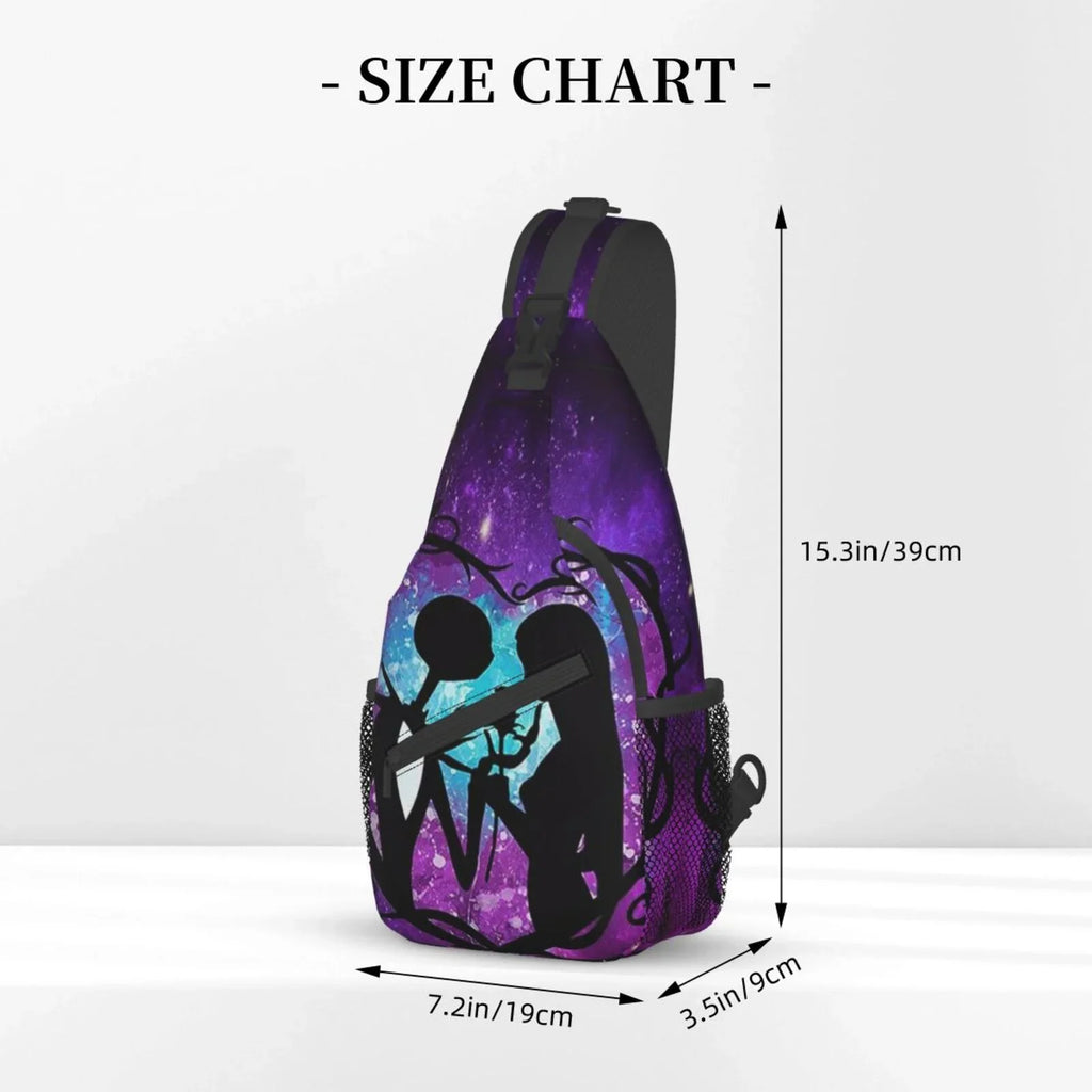 The Nightmare Before Christmas Chest Bags Crossbody Sling Backpack Unisex Travel Hiking Daypack Shoulder Bag Gifts For Women Men