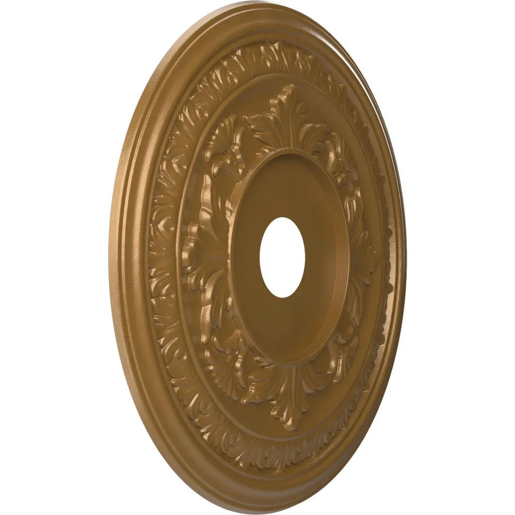 Ekena Millwork 22"OD x 3 1/2"ID x 1"P Baltimore Thermoformed PVC Ceiling Medallion (Fits Canopies up to 7 3/4"), Metallic Gold Rush