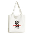 Animal Dragon Myth East West Tote Canvas Bag Shopping Satchel Casual Handbag