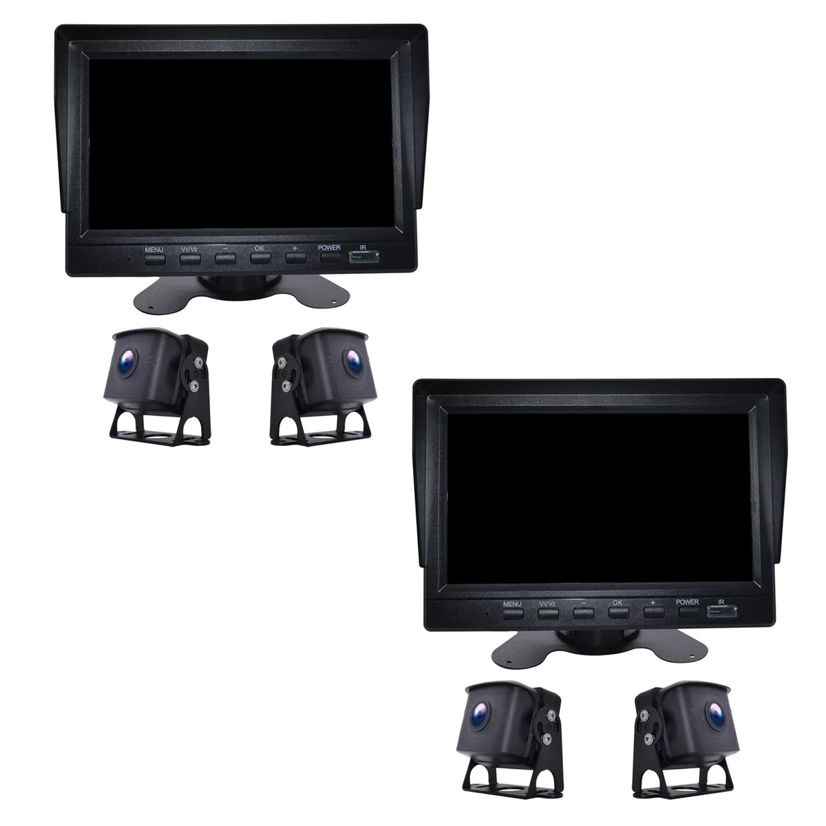 7" Monitor DVR Driving Video Recorder with BSD for RV Truck Bus+2 Backup Camera