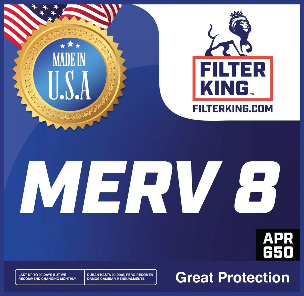 Filter King 7x63x1a Air Filter | 4-PACK | MERV 8 HVAC Pleated A/C Furnace Filters | MADE IN USA | Actual Size: 7 x 63 x .75"