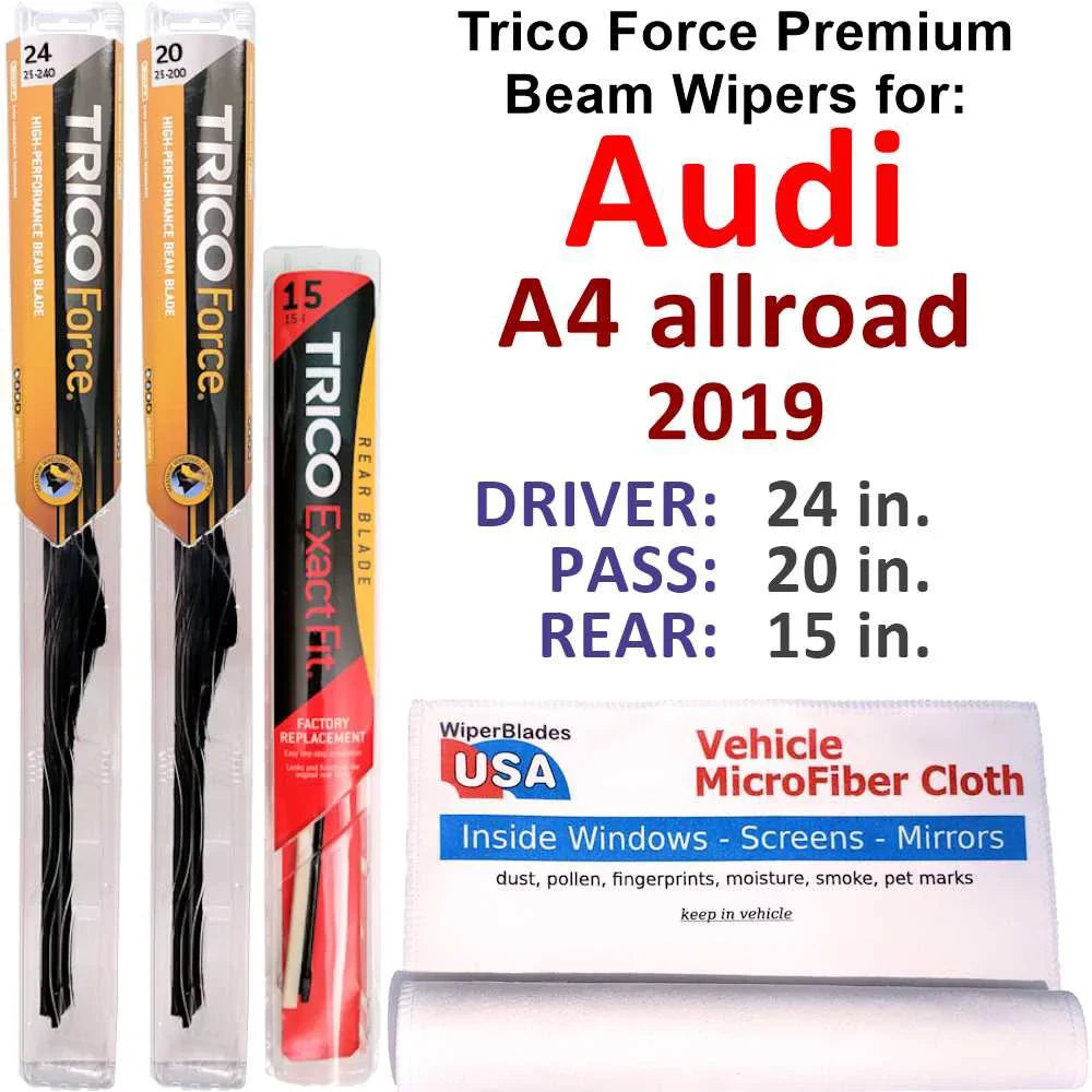 2019 Audi A4 allroad Performance Beam Wipers (Set of 3) w/Rear Wiper