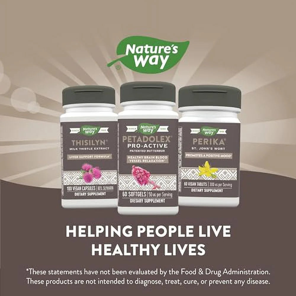 Nature's Way Petadolex Pro-Active, Blood Vessel Health and Relaxation in the Brain with Patented Butterbur*, 60 Softgels