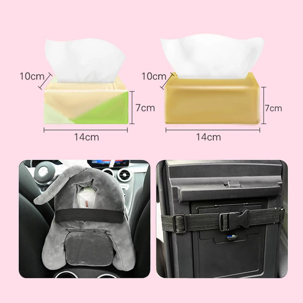 2 in1 Cute Cartoon Box Cartoon Tissue Holder Organizer Comfortable Animal Box Accessories for Home Vehicle Monkey