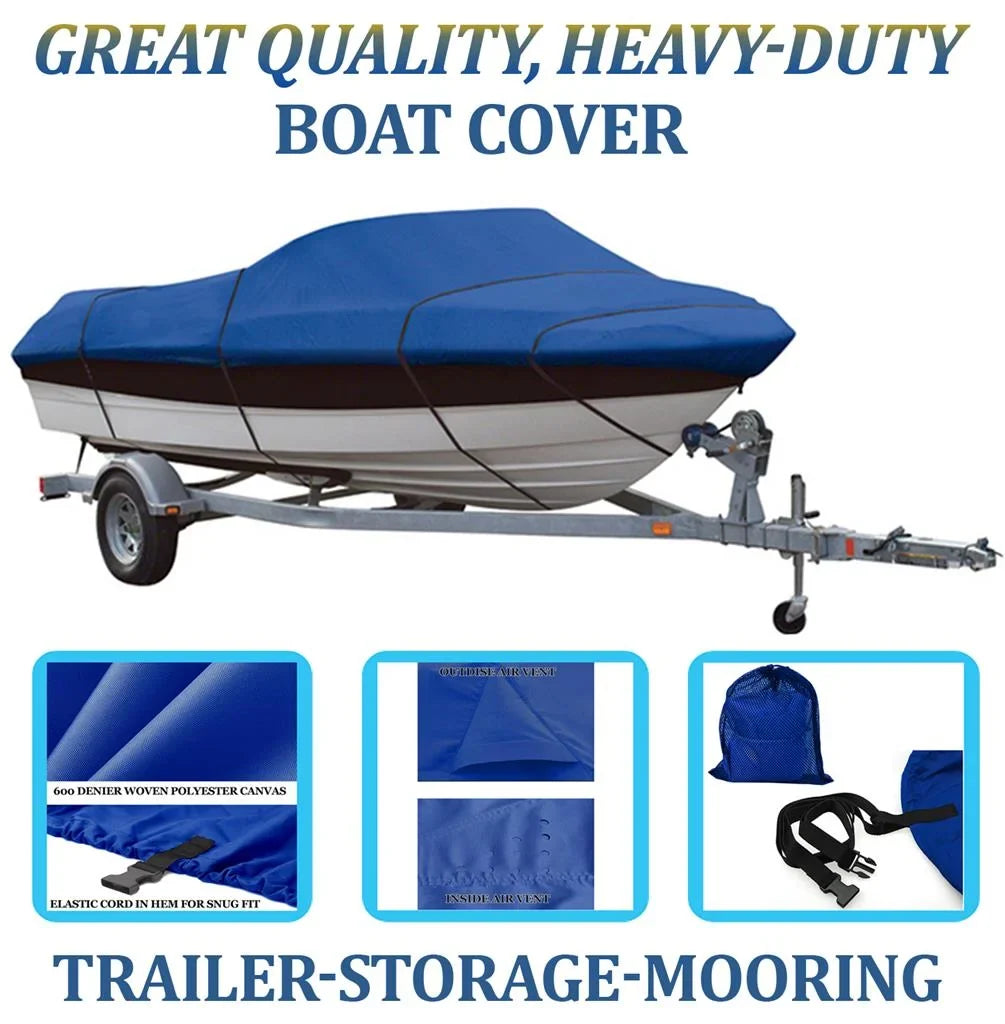 BLUE, GREAT QUALITY BOAT COVER Compatible for Sea Ray 175 Sport 1995 1996 1997 1998 1999 2000 2001 2002 2003 2004