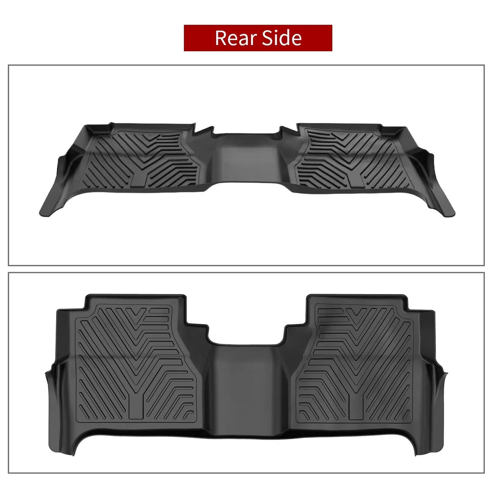 Ledkingdomus TPE Rubber Front and Rear 3-Piece for 2008-2021 Nissan Frontier Crew Cab Black Floor Mats Set, All-Weather Protection