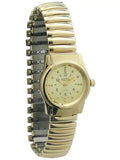 Braille Gold-Tone Womens Watch with Exp. Band