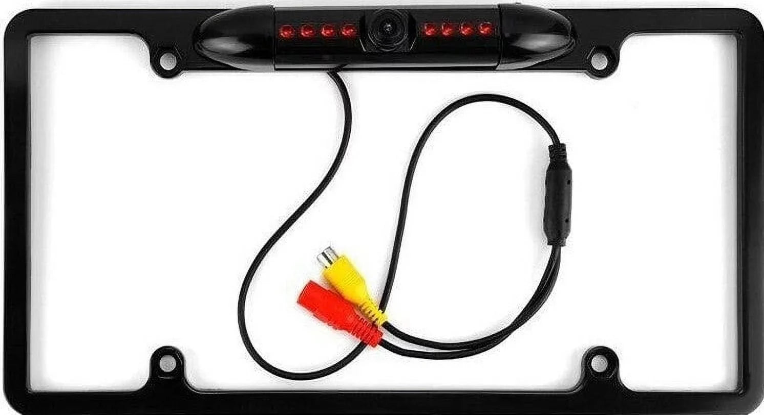 New 12V Car Rear View Backup Camera 8 IR Night Vision US License Plate Frame Black