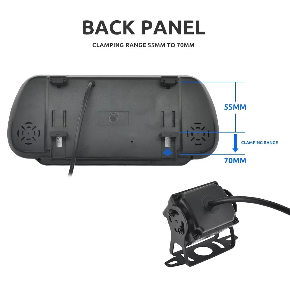 7in HD Monitor Car Backup Reverse Camera Rear View Parking License Plate System