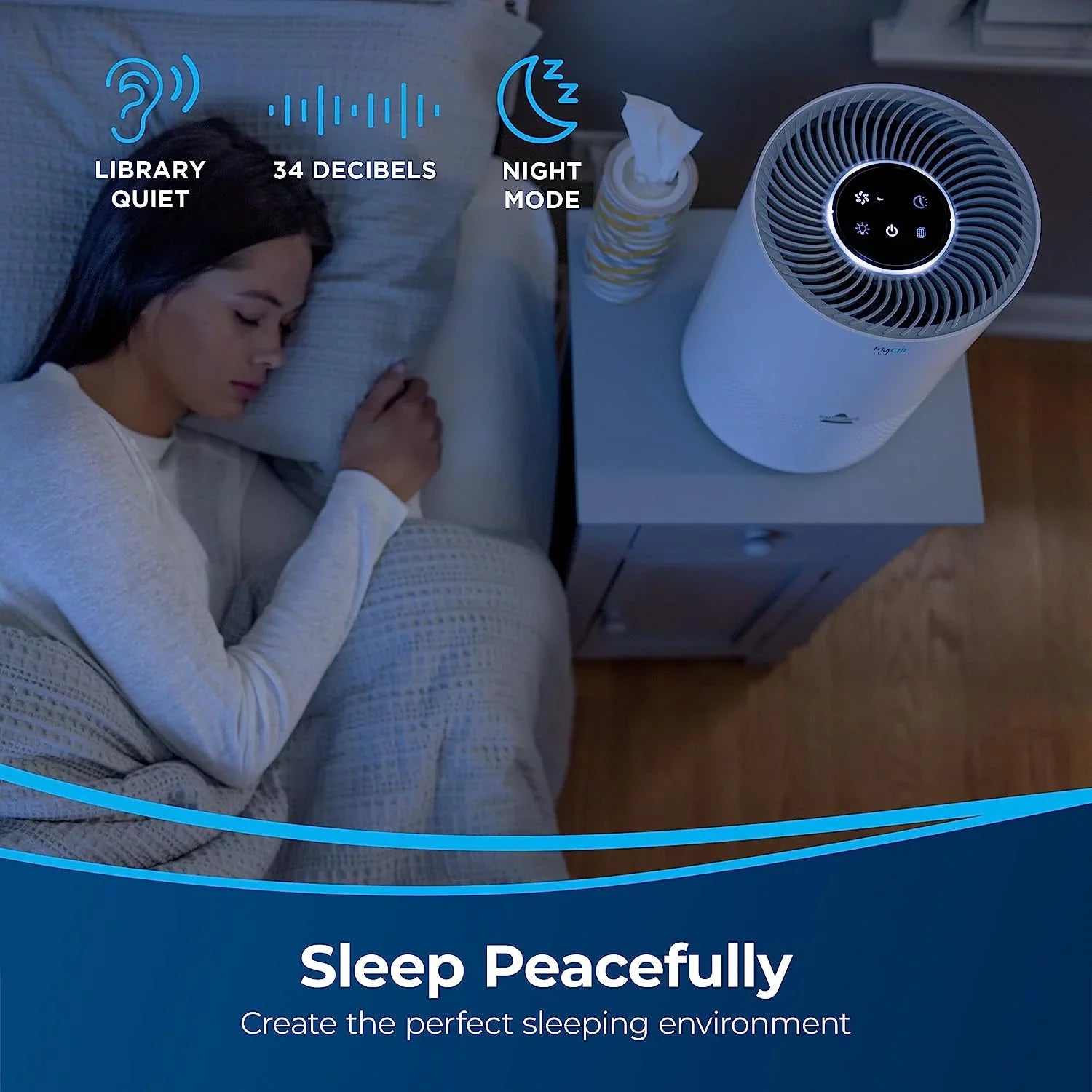 Open Box BISSELL MYair Air Purifier with High Efficiency and Carbon Filter 2780A - WHITE