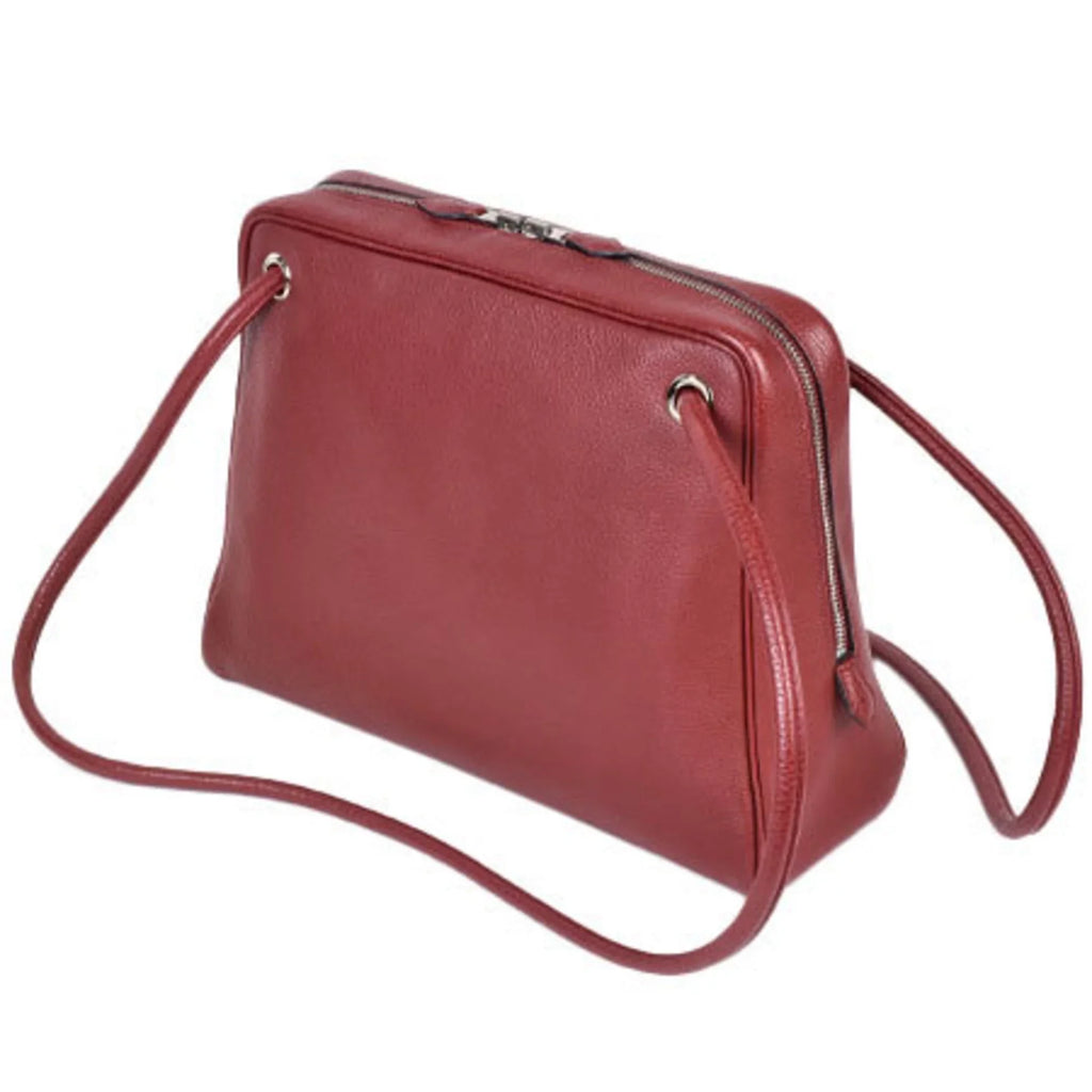Pre-Owned Hermes HERMES Tintin GM shoulder bag Togo Rouge Ash □D stamp (Good)