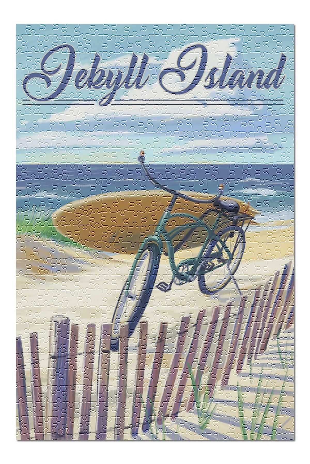 Jekyll Island, Georgia, Beach Cruiser on Beach (19x27 inches, Premium 500 Piece Jigsaw Puzzle for Adults and Family, Made in USA)