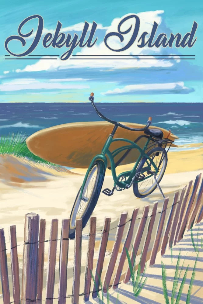 Jekyll Island, Georgia, Beach Cruiser on Beach (19x27 inches, Premium 500 Piece Jigsaw Puzzle for Adults and Family, Made in USA)