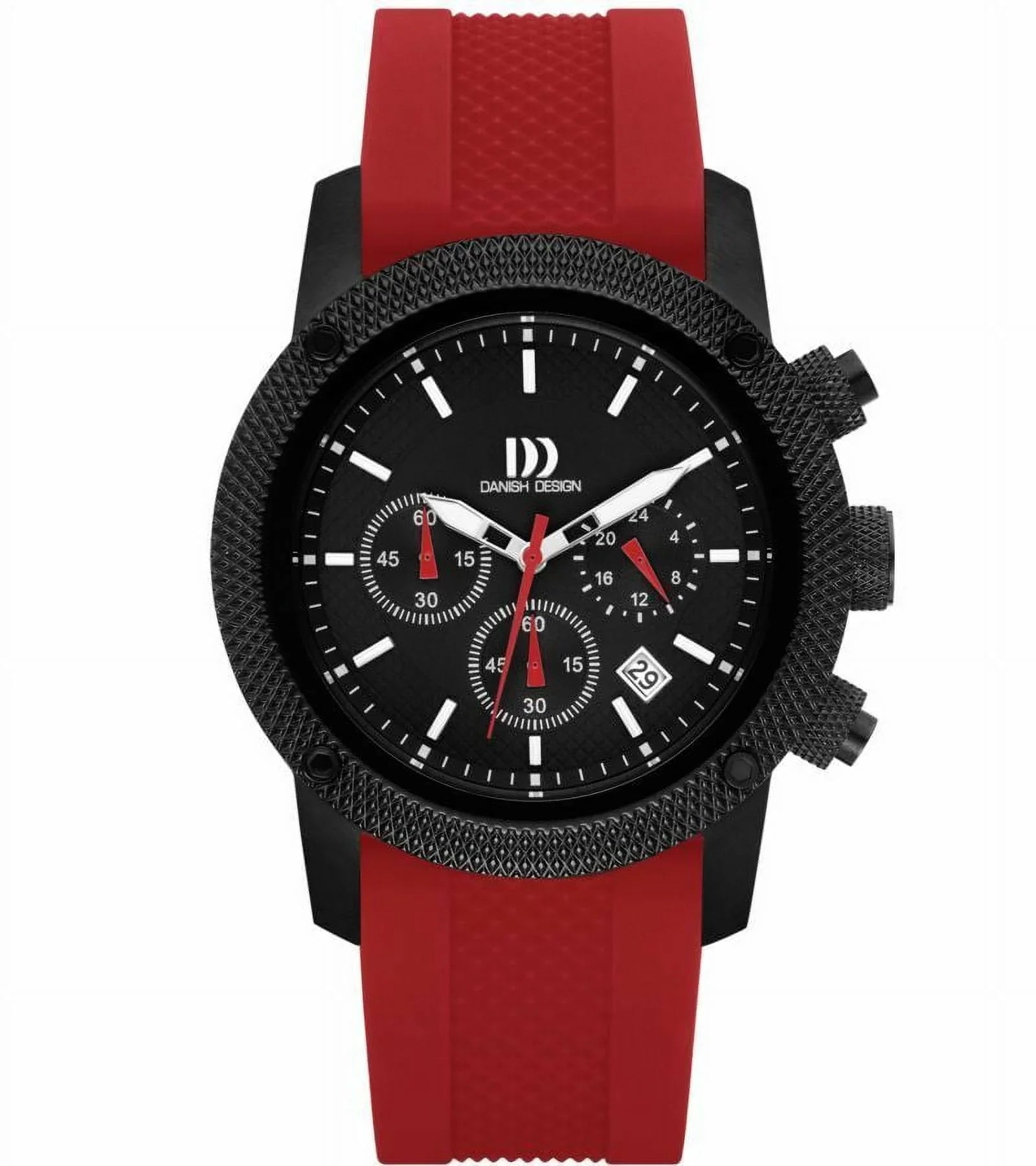 Danish Design IQ24Q1020 Black Dial Stainless Steel Rubber Quartz Men's Watch
