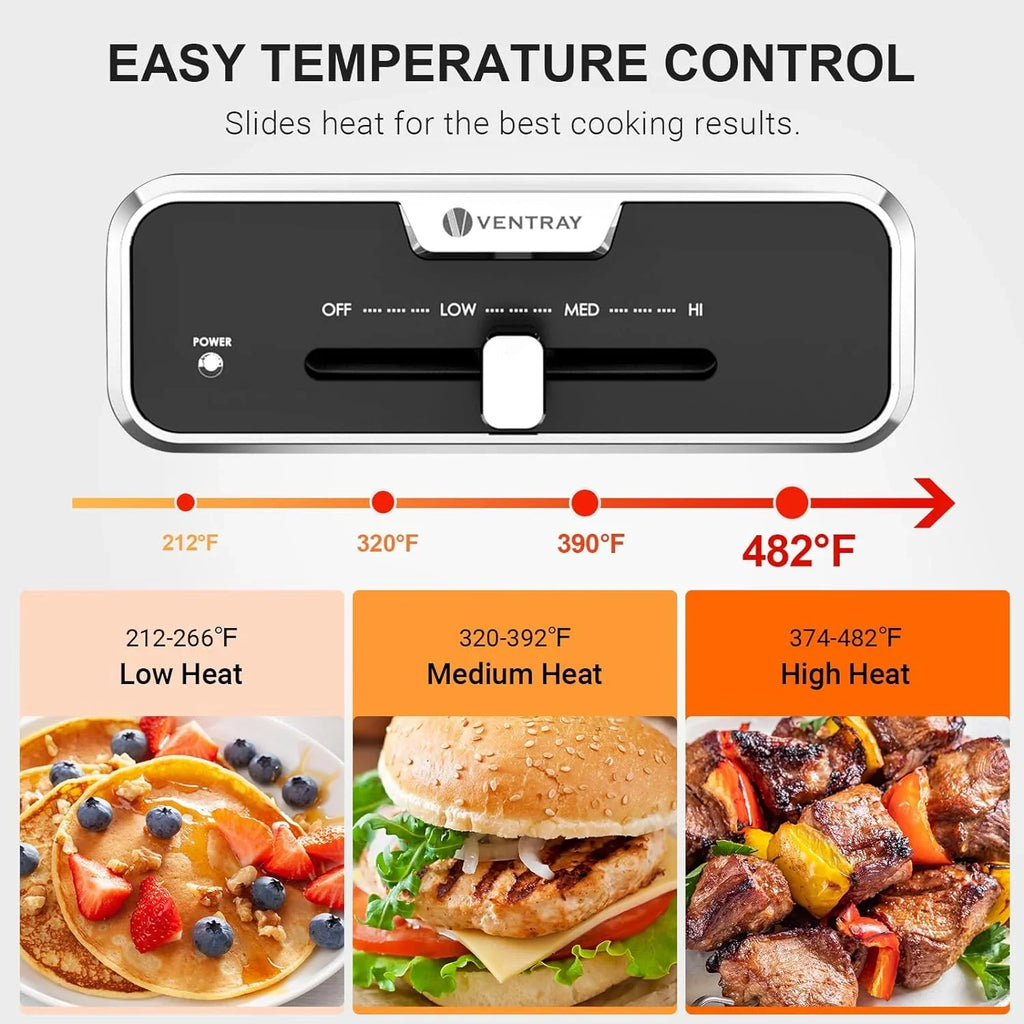YANPO Classic Indoor Grill Set, Versatile Electric Grill Griddle Skillets Set with 5 Removable Nonstick Plates, Lid for Grilling, HotPot, BBQ, Dessert, Stir Fry, Paella Pasta Pot, Mushroom White