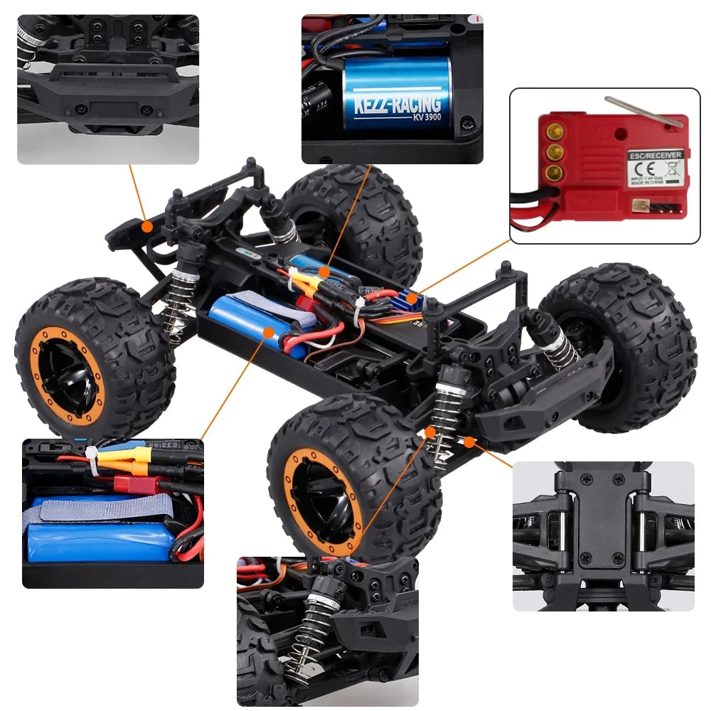Linxtech RC Car,Big Adult Ajcoflt 1 16 45 4 Montloxs 4 Foot Kids 16889 A 1 16 RC Car Road Motor Truck for 4 Race 16889 , Toy 1 16 Scale 16889 1 16 45 4 oolRC Remote 45 km h Brushless Off