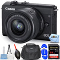 Canon EOS M200 Mirrorless Digital Camera with 15-45mm Lens (Black) - Essential 64GB Bundle
