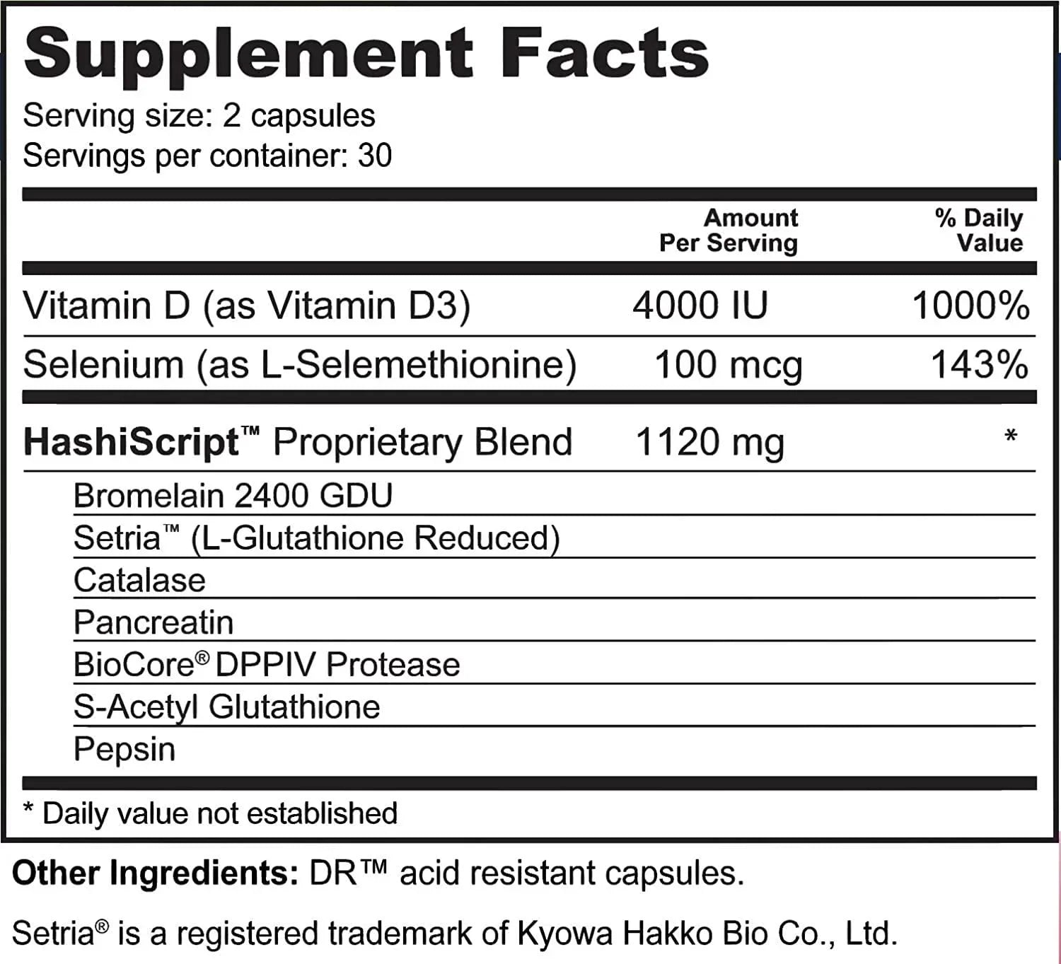 HashiScript Thyroid and Immune Support Formula with Catalase and Glutathione - by Suzy Cohen