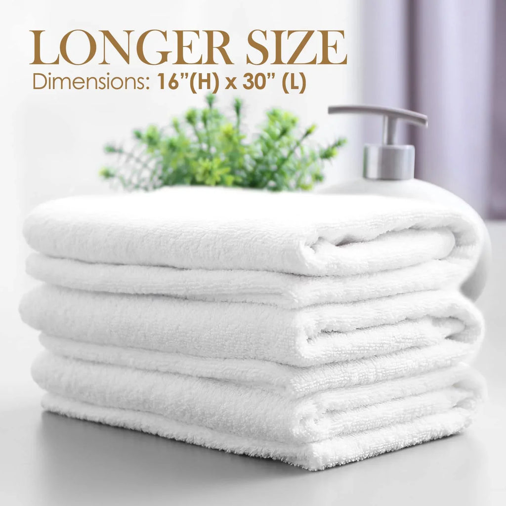 Elaine Karen Premium Cotton Bath Hand Towels for Home, Hotel & Spa, 12-Pack White