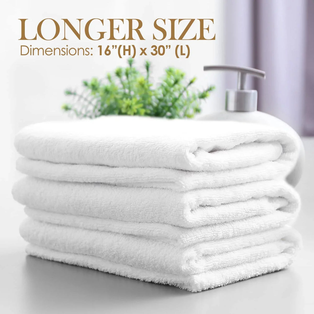 Elaine Karen Premium Cotton Bath Hand Towels for Home, Hotel & Spa, 12-Pack White