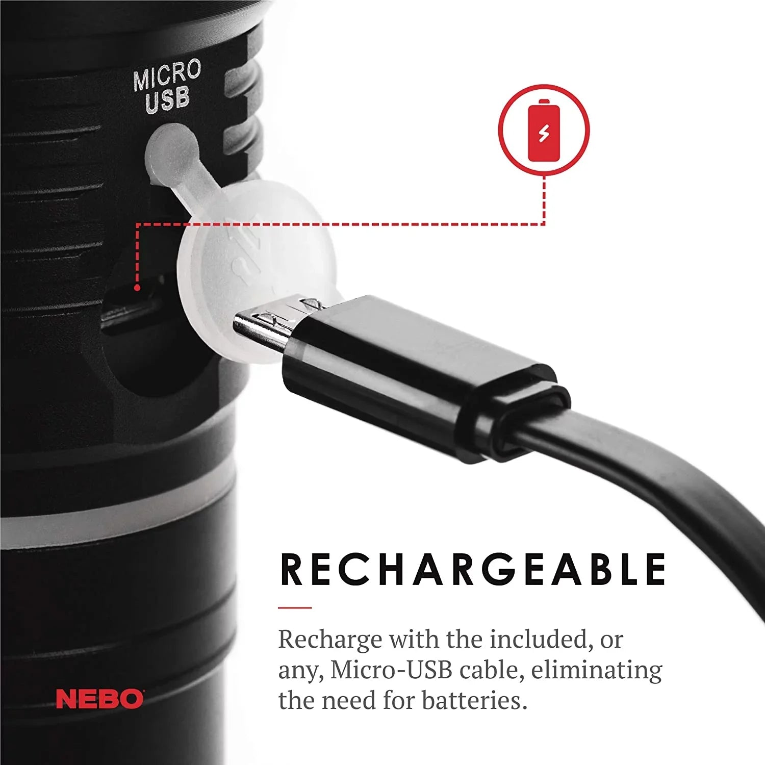 NEBO Slyde King Flashlight, Rechargeable LED Flashlight and Work Light, Bright, Durable, Everday Carry & Camping Flashlight with 4 Light Modes, C.O.B. Work Light and Magnetic Base