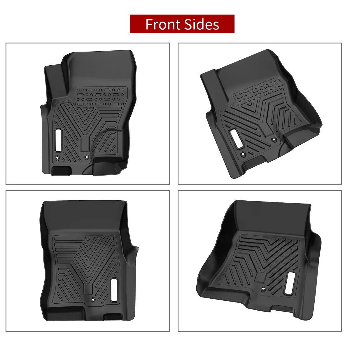 Ledkingdomus TPE Rubber Front and Rear 3-Piece for 2008-2021 Nissan Frontier Crew Cab Black Floor Mats Set, All-Weather Protection