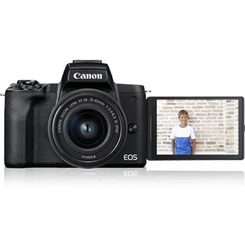 Canon EOS M50 Mark II 24.1 Megapixel Mirrorless Camera with Lens, 0.59", 1.77", Black