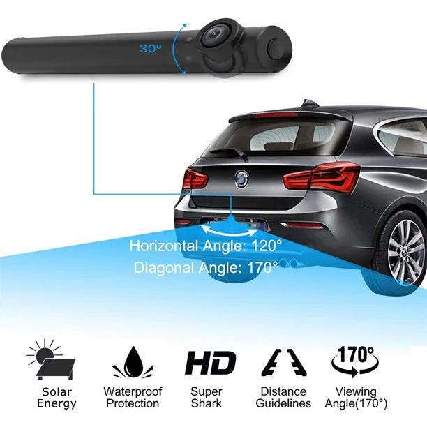 AUTO-VOX TW1 Solar Wireless Backup Camera for Trucks, 5Mins DIY Installation, 5'' Monitor Night Vision Back Up Camera Systems for Car