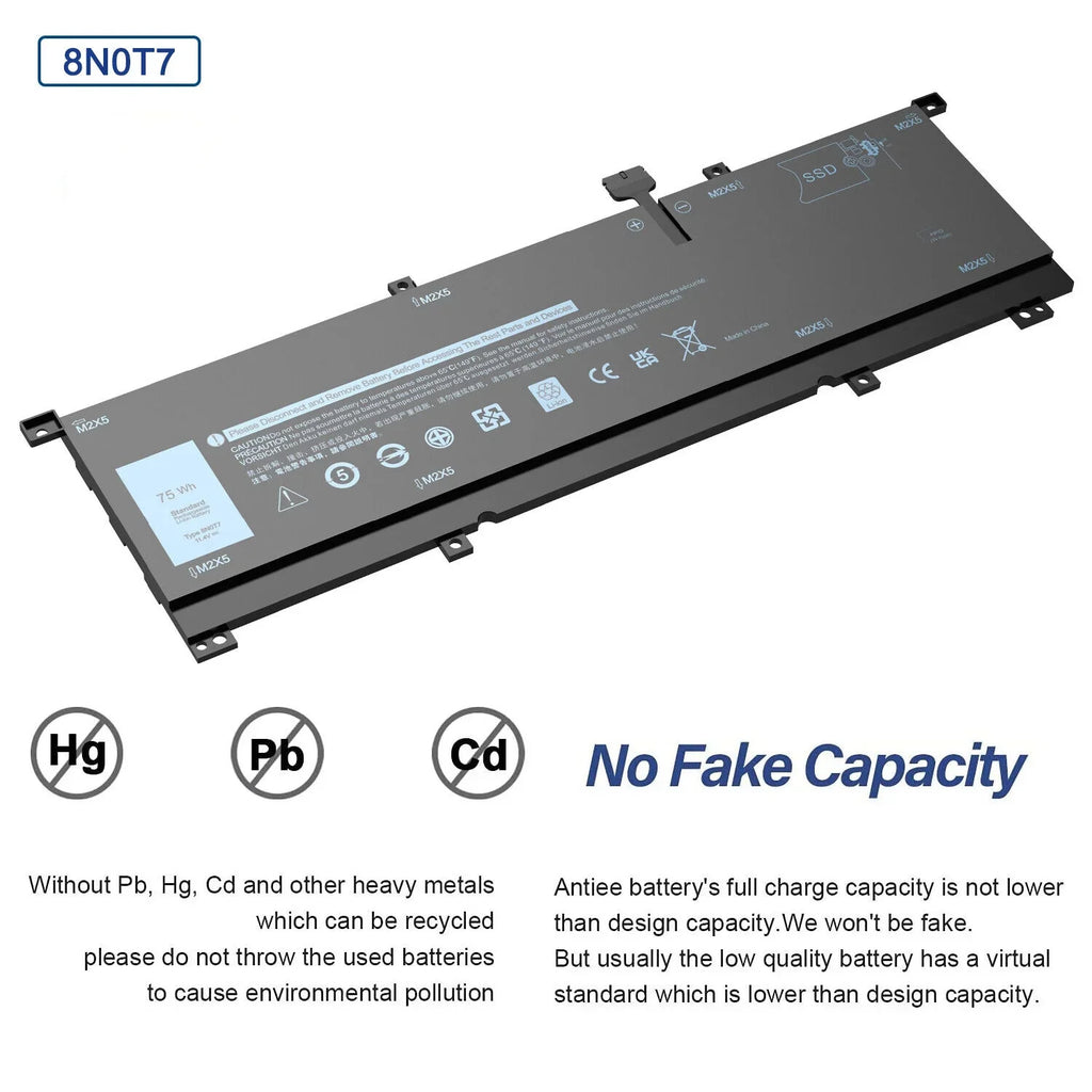 New 0TMFYT 8N0T7 Laptop Battery For Dell XPS 15 9575 P73F Precision 5530 2-in-1