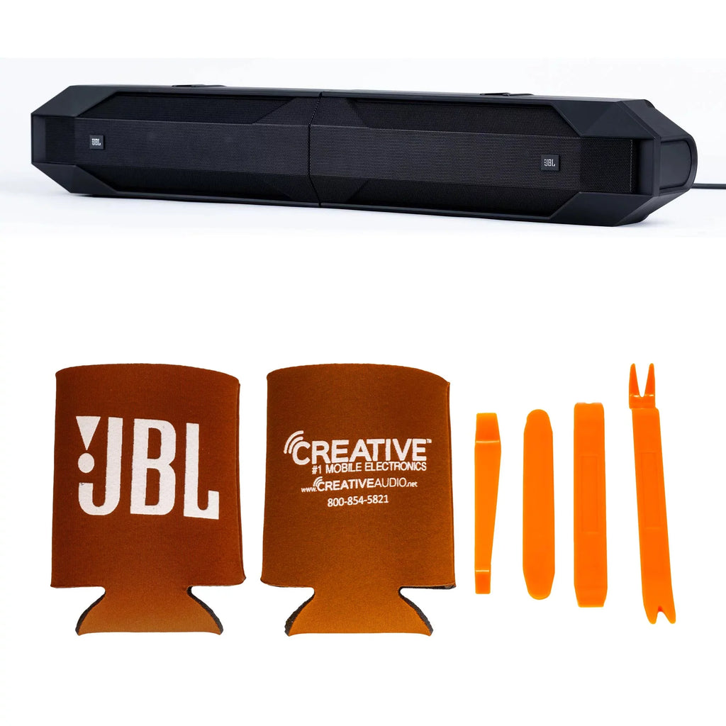 JBL JBLBB4005D - 5-Door Passive Sound Bar Compatible with Bronco with JBL Apex PA 1502 2 Channel Marine & Powersport Amplifier - 150 x 2 At 2-Ohms and Bronco Install Accessories