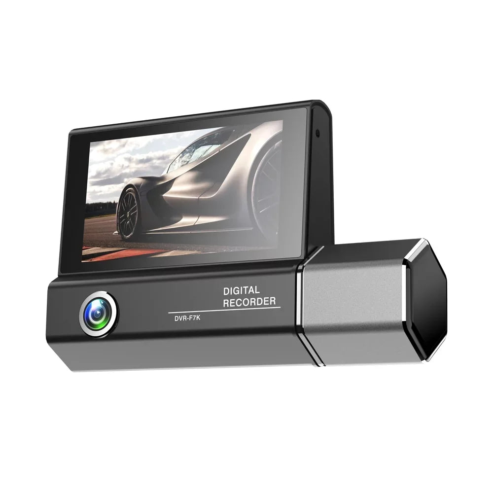Gecheer 3 Cameras Dash Cam 4in Clear Car Rearview Mirror Car Video Recording  Car  Recorder Auto Safety Driving Recorder