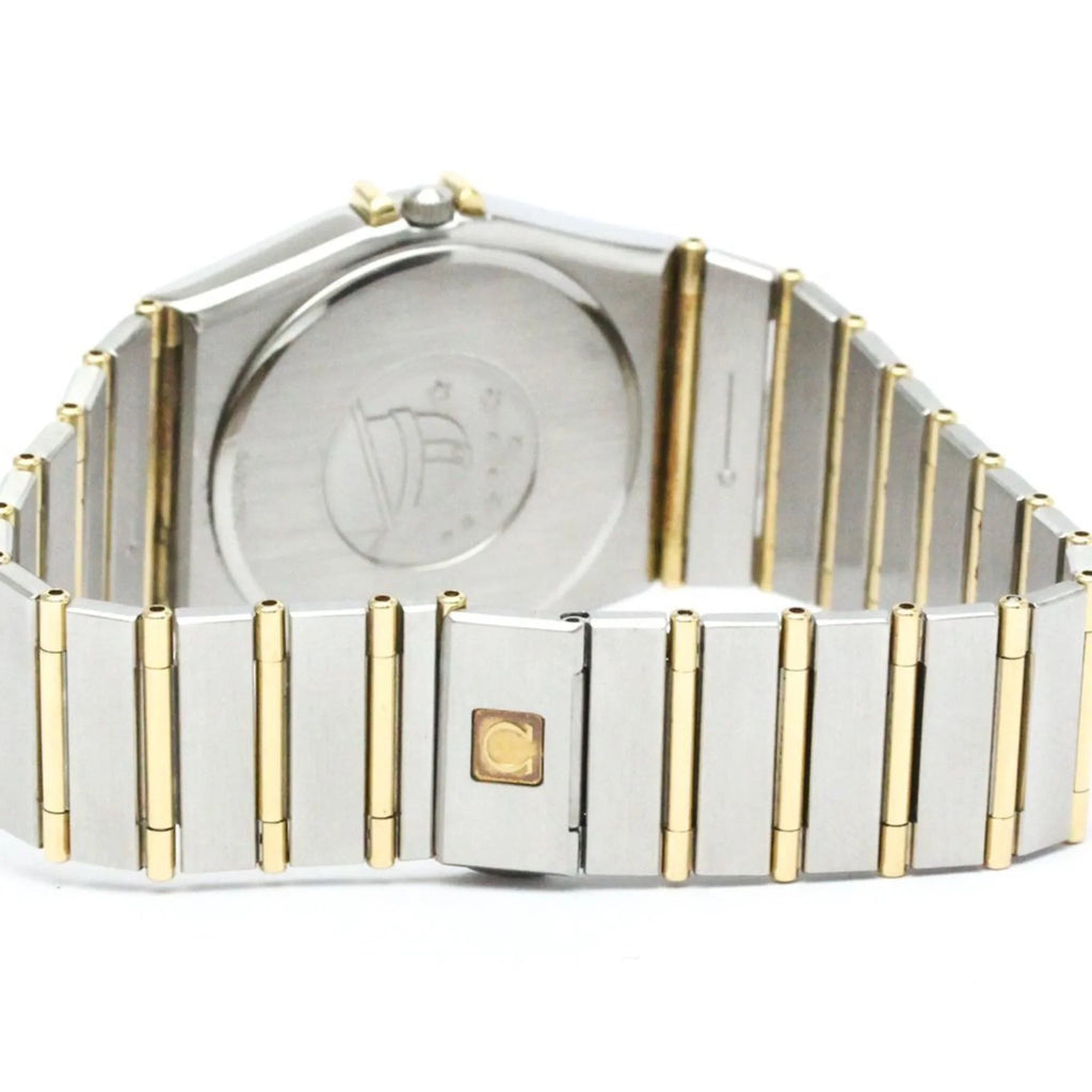 Pre-Owned Polished OMEGA Constellation Day Date 18K Gold Steel Watch 396.1070 BF566004 (Good)