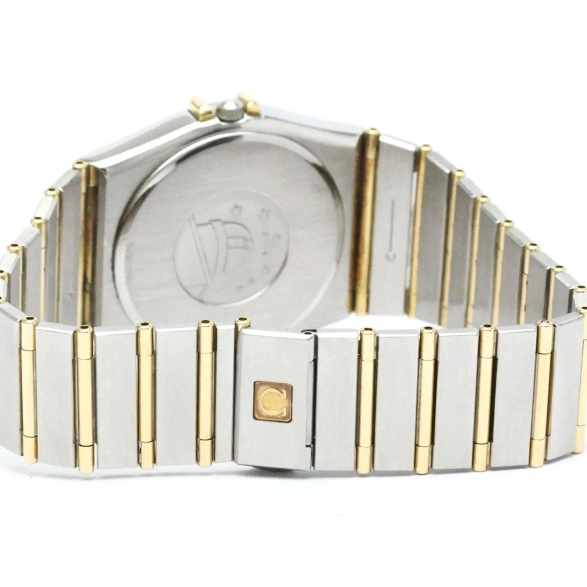 Pre-Owned Polished OMEGA Constellation Day Date 18K Gold Steel Watch 396.1070 BF566004 (Good)