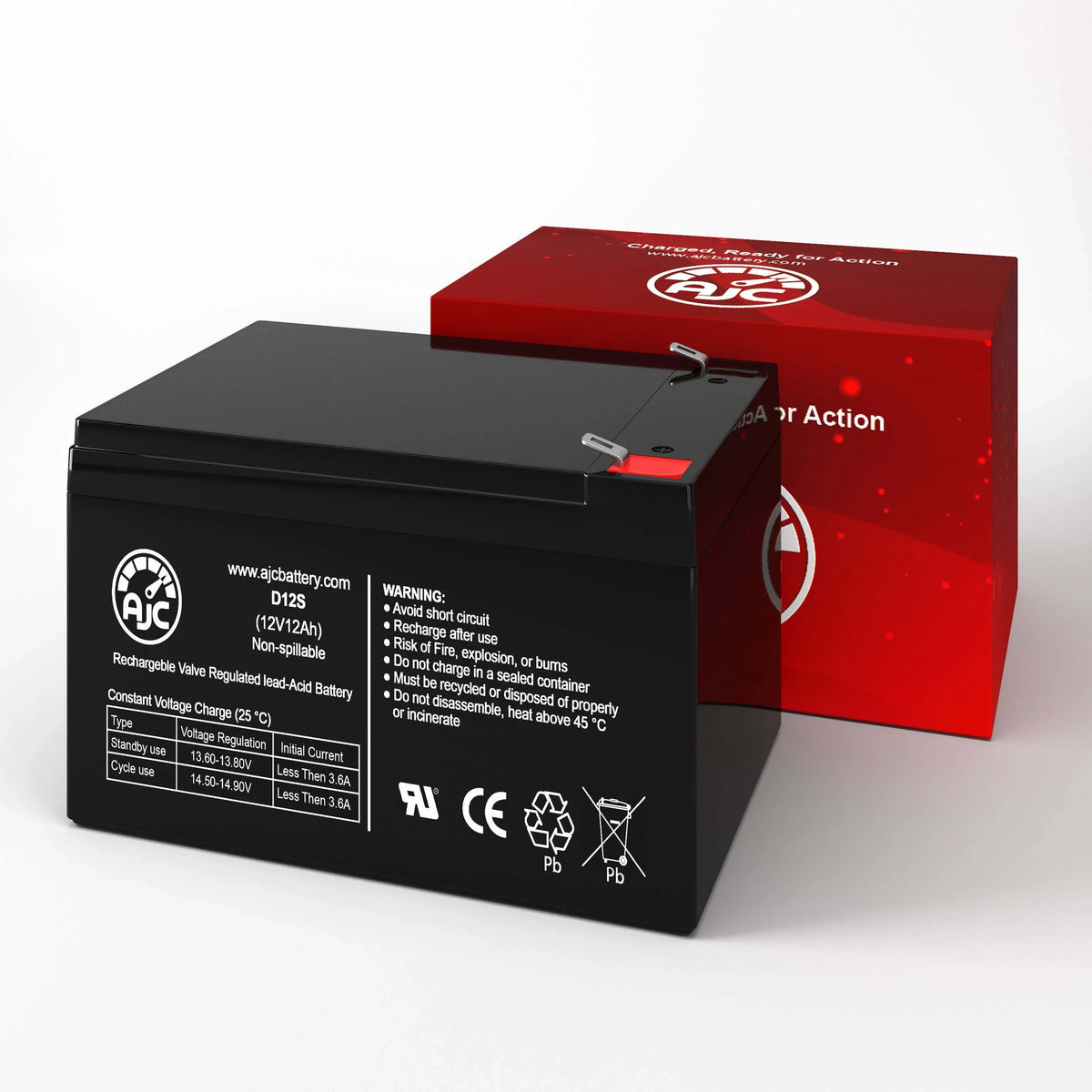 EVO 500 12V 12Ah Electric Scooter Battery - This Is an AJC Brand Replacement