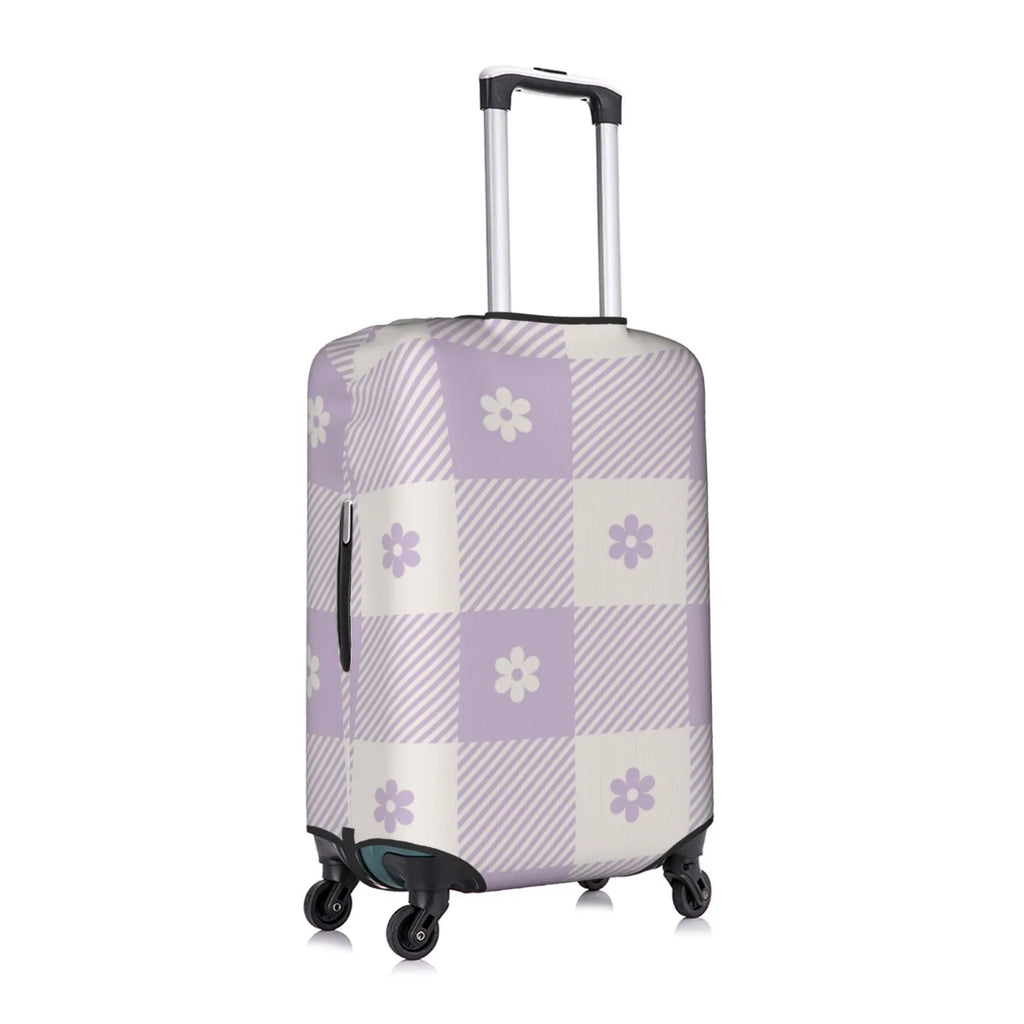 Kll Floral Purple Buffalo Plaid Luggage Cover Suitcase Cover Suitcase Protector-