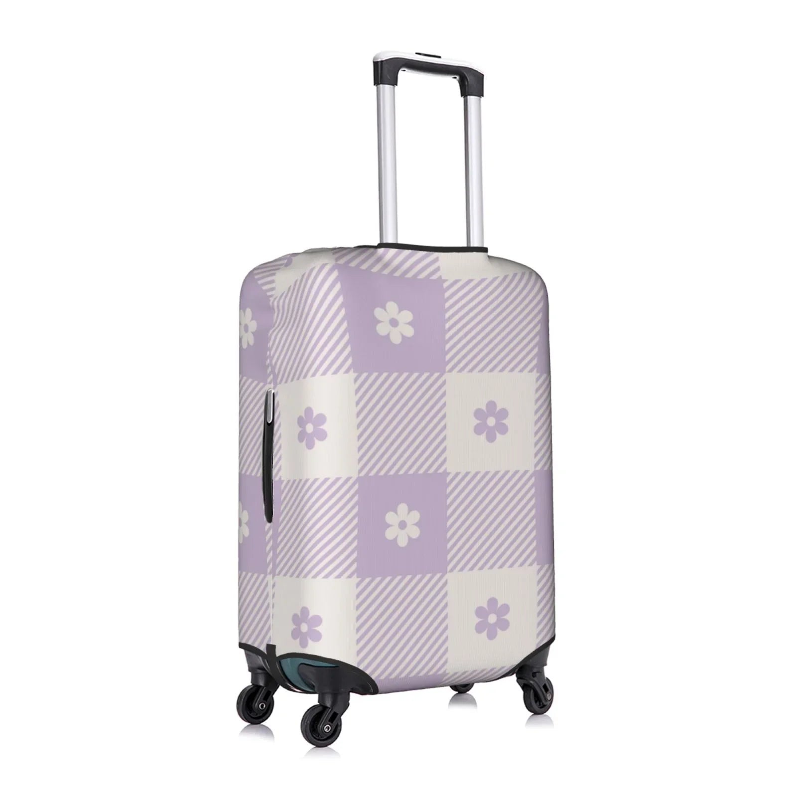 Kll Floral Purple Buffalo Plaid Luggage Cover Suitcase Cover Suitcase Protector-