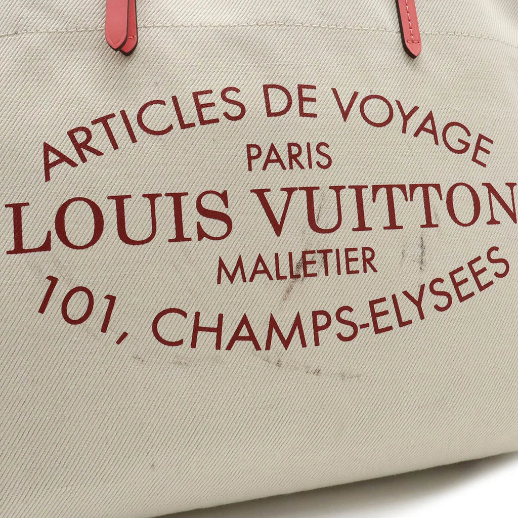 Authenticated Used LOUIS VUITTON Louis Vuitton Summer Collection 2014 Hippopotamus MM Tote Bag Shoulder Canvas Corail Pink M94502
