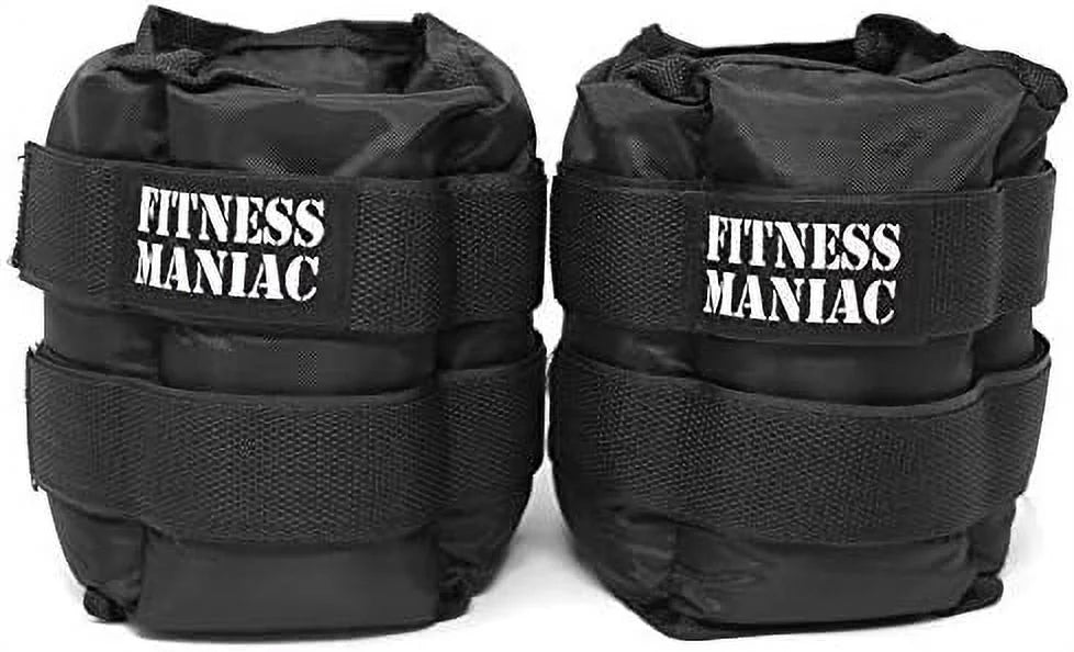 pro ankle weights 1 pair double straps heavy weight, 16 lbs (8 pounds per ankle) premium durable set for gym, workout, walking, ab, leg and glute exercises for men women