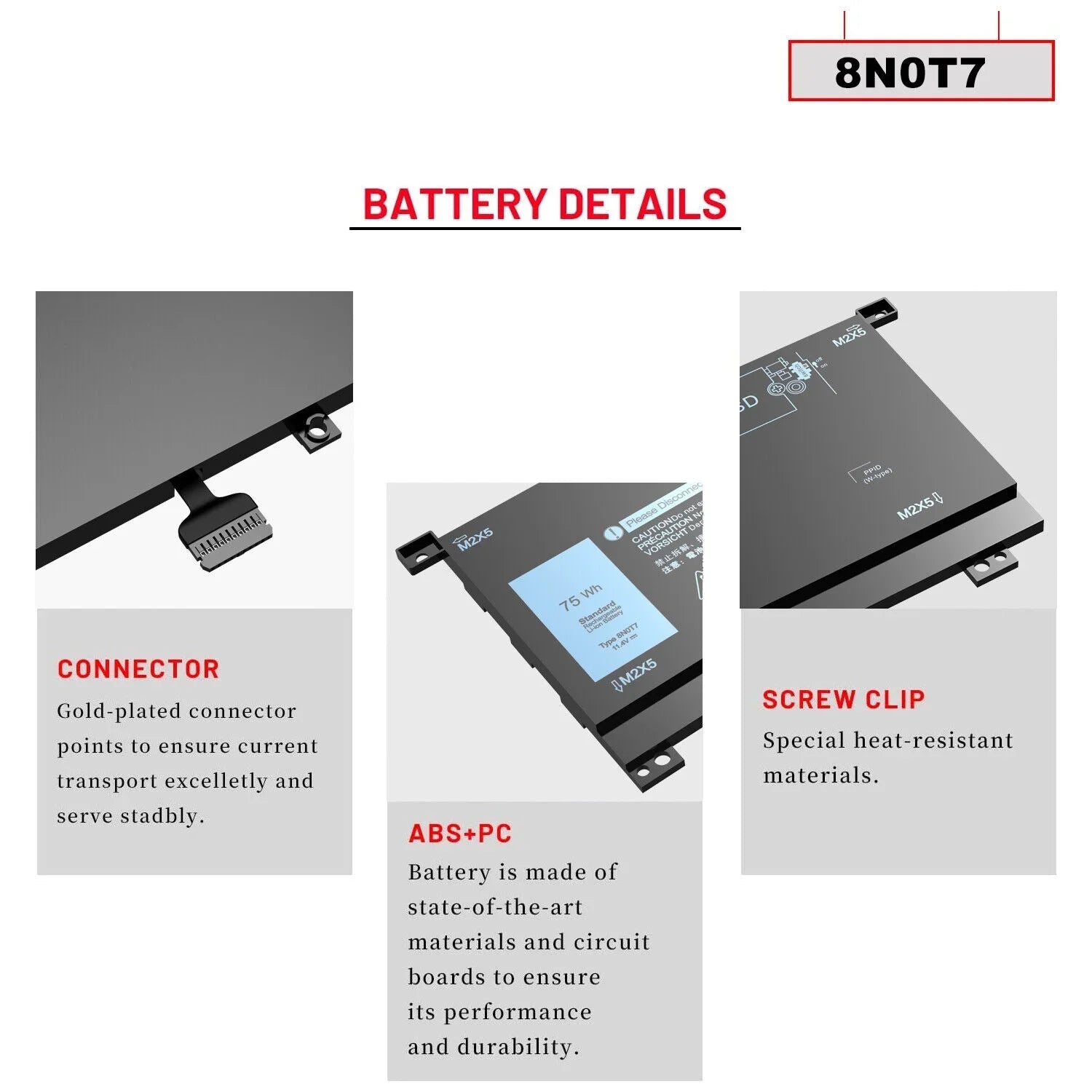 New 0TMFYT 8N0T7 Laptop Battery For Dell XPS 15 9575 P73F Precision 5530 2-in-1